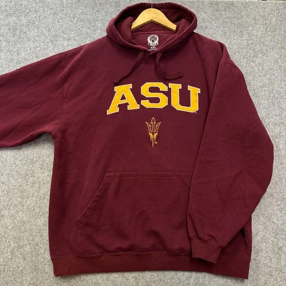 Campus Drive Arizona State University Hoodie Mens XXL Maroon Sun Devils Logo - Picture 1 of 9